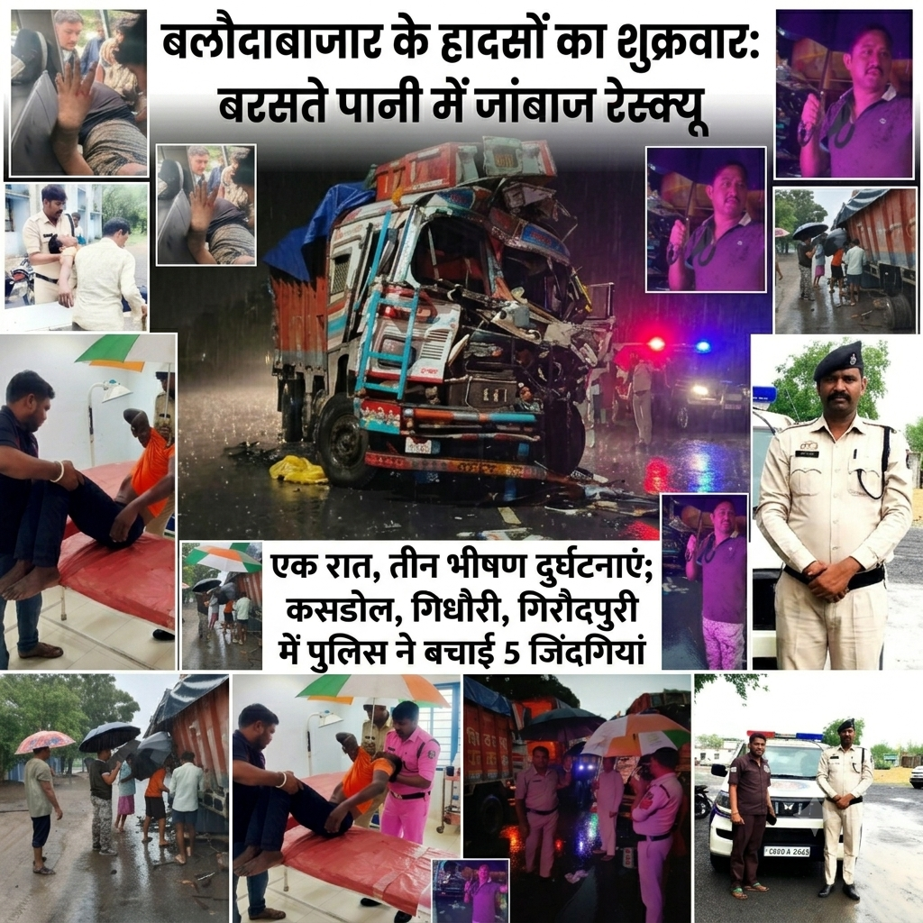 बलौदाबाजार में हादसों का शुक्रवार: 24 घंटे में तीन भीषण सड़क दुर्घटनाएं;
